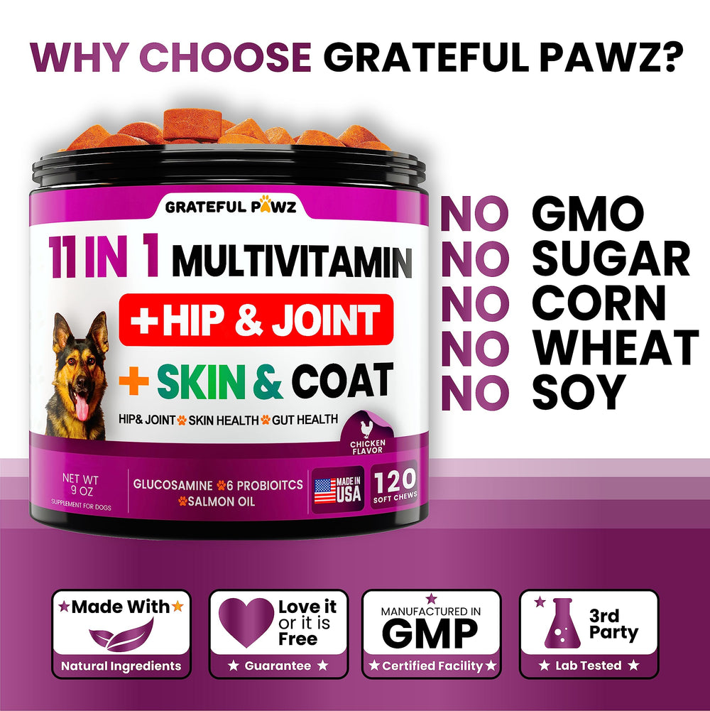 Grateful Pawz soft chews entice picky eaters with natural chicken flavor.