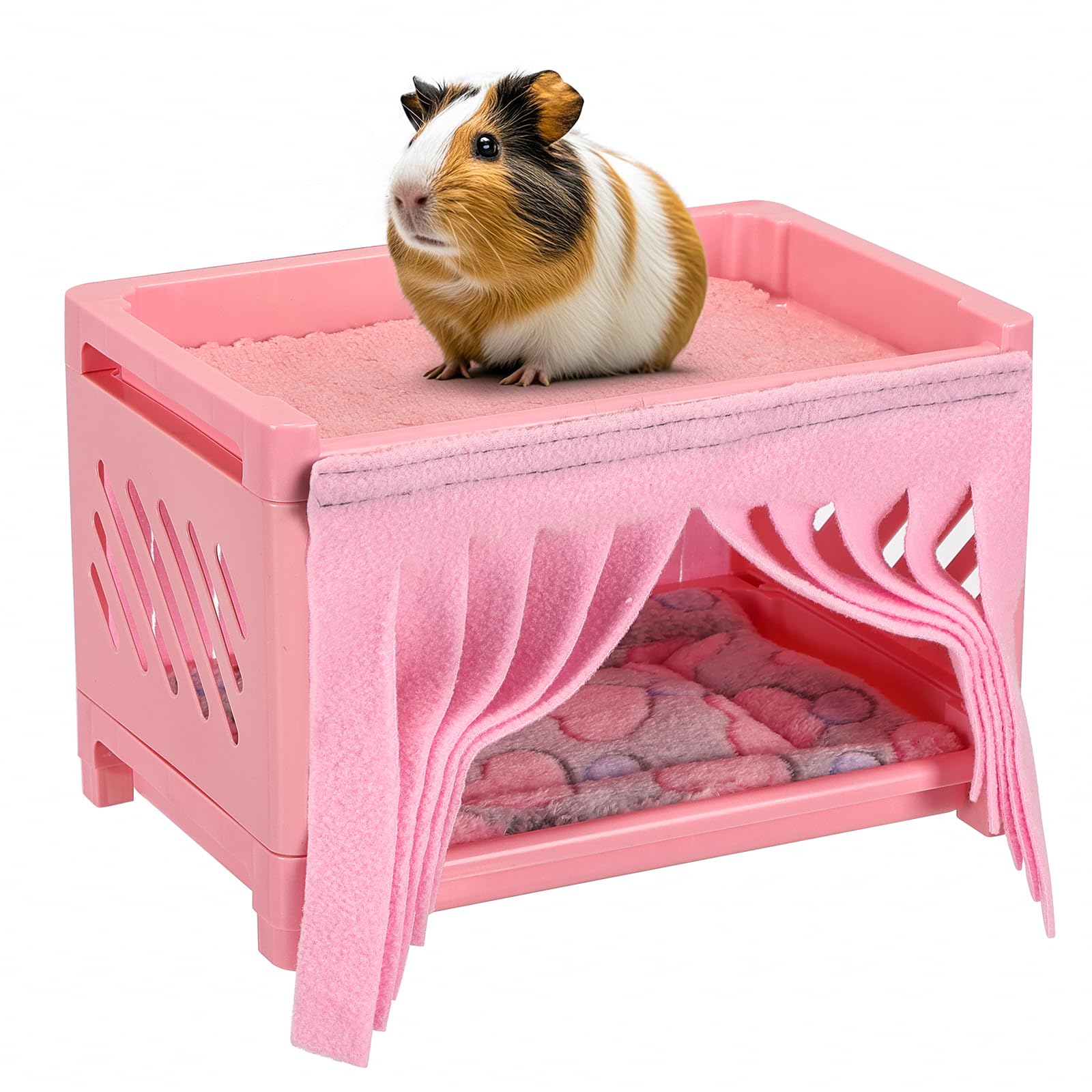 grddaef guinea pig bunk bed top view highlights dual-level sleep spaces for small pets