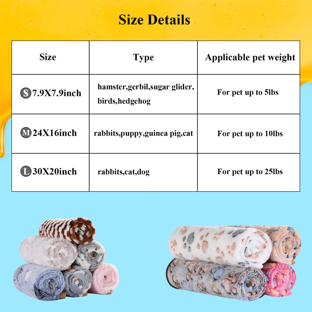 Grddaef blankets at 20x20 cm demonstrating compact size.