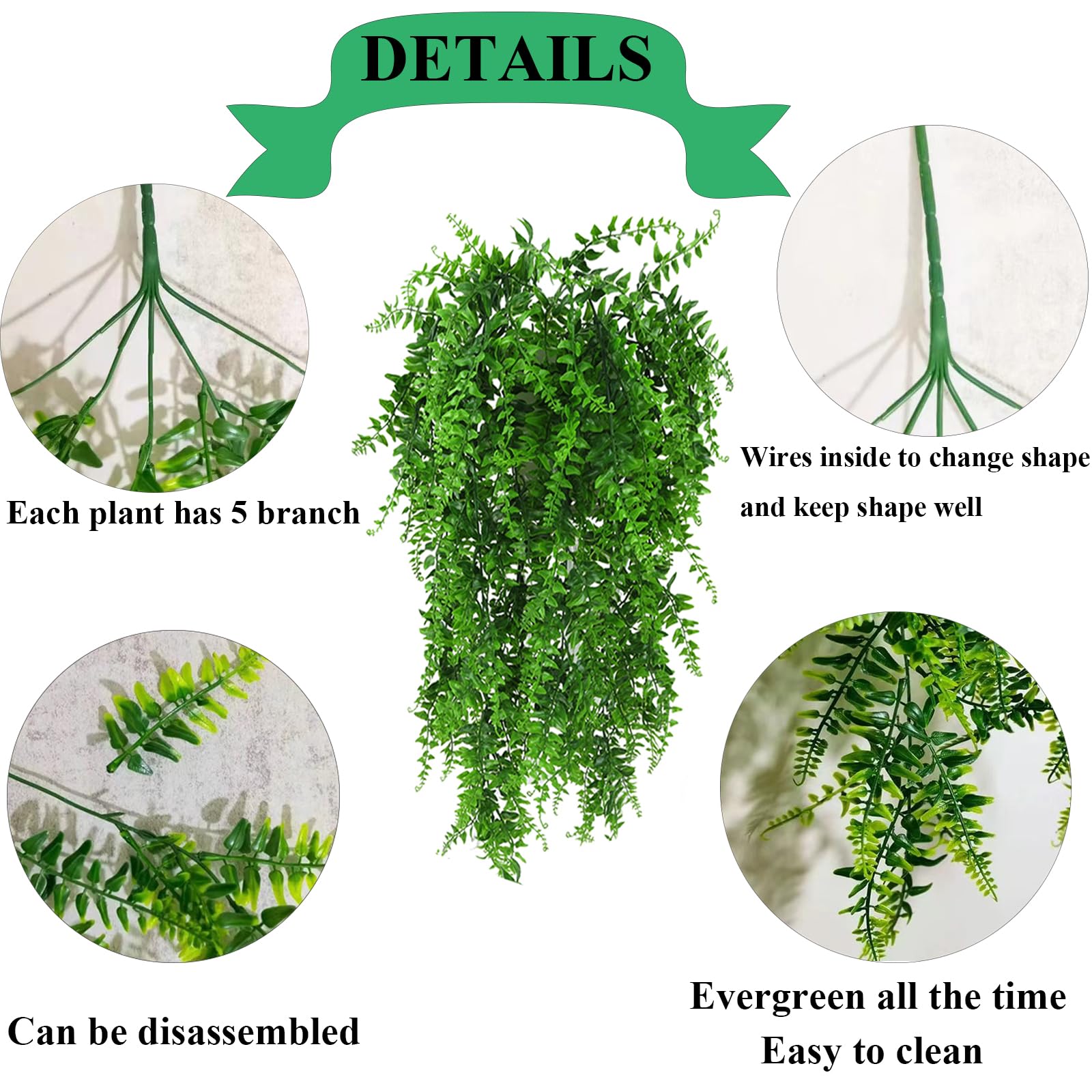 Grddaef leaves extend the habitat with long vines for shade and variety.