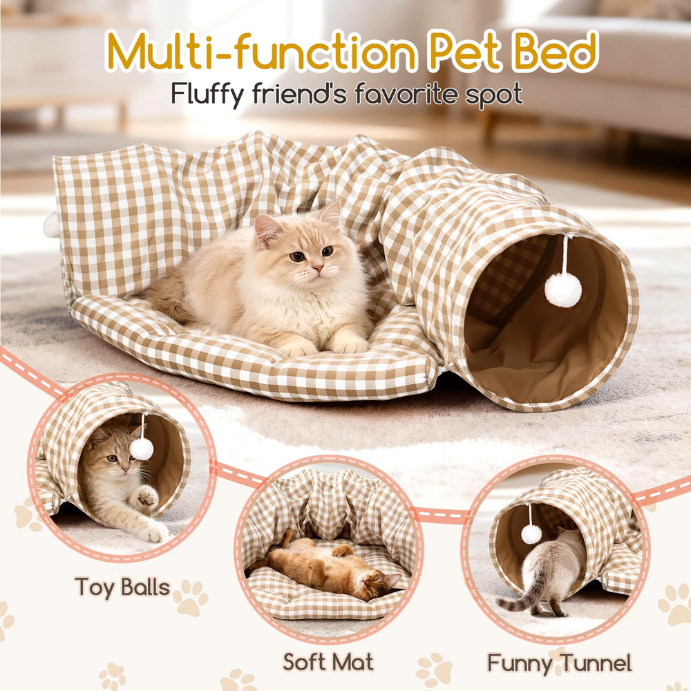 Greatbond Bunny Tunnel Bed diameter-10in tunnel shows easy access for multiple small pets.