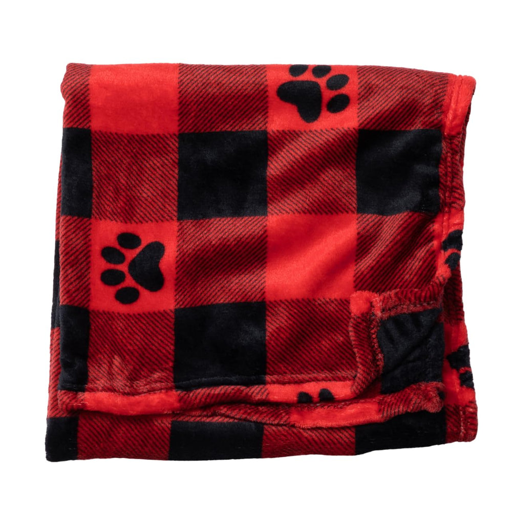 GreaterGood buffalo paws blanket close-up shows ultra-soft fleece for cozy naps.