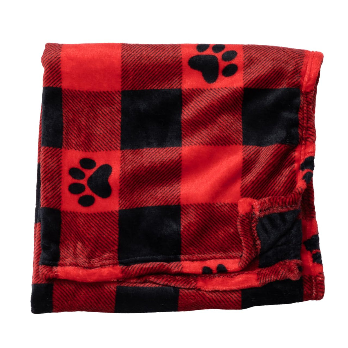 GreaterGood buffalo paws blanket close-up shows ultra-soft fleece for cozy naps.