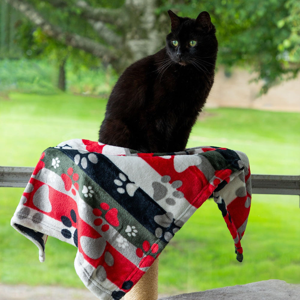 GreaterGood buffalo paws blanket medium size 29x40 ready for everyday use.