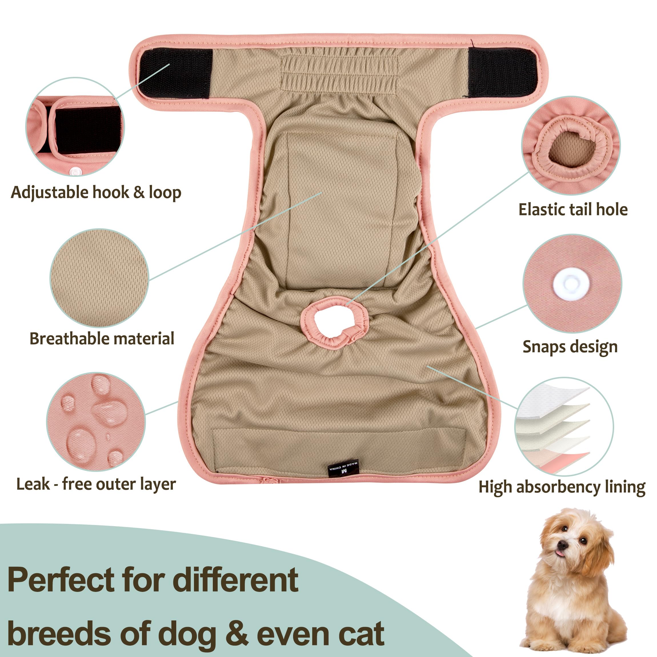 Grecle reusable dog diaper set as a durable option for senior pets and incontinence