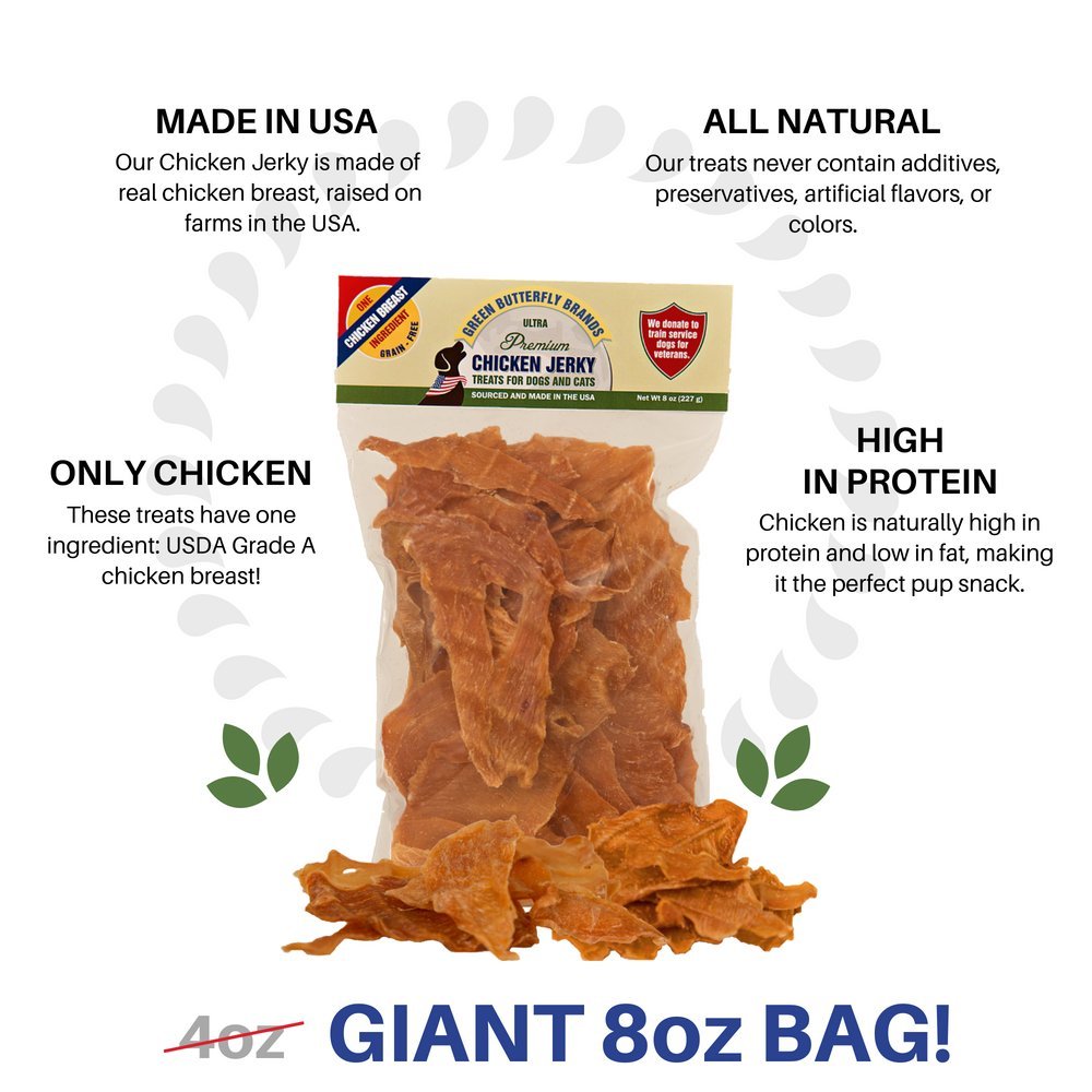 Green Butterfly Brands chicken jerky USA-made – human-grade sourcing and transparent production.