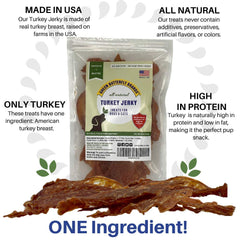 Green Butterfly Brands USA-made label highlights all-natural, no preservatives promise for dogs.