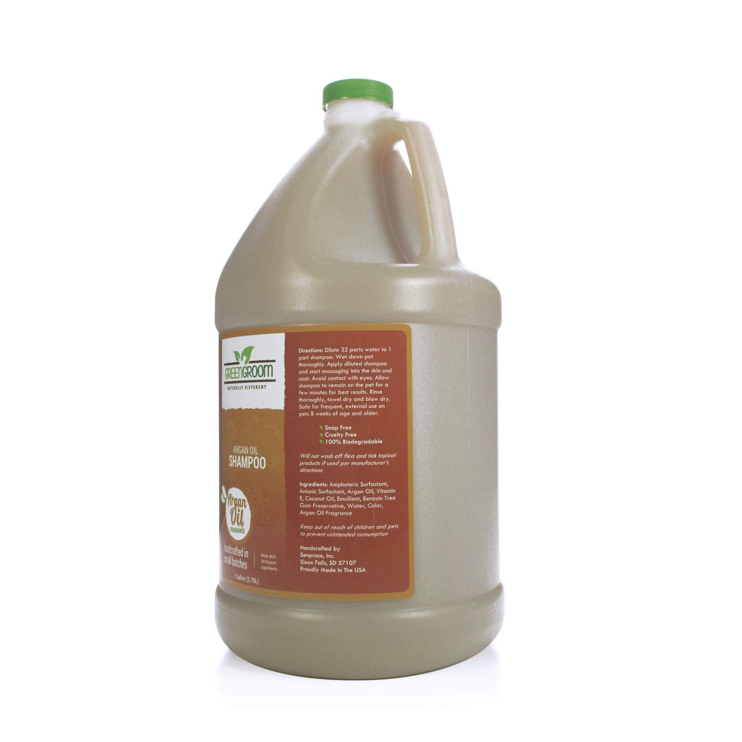 GreenGroom Argan Oil Dog Shampoo foam—luxurious lather and odor deodorization.