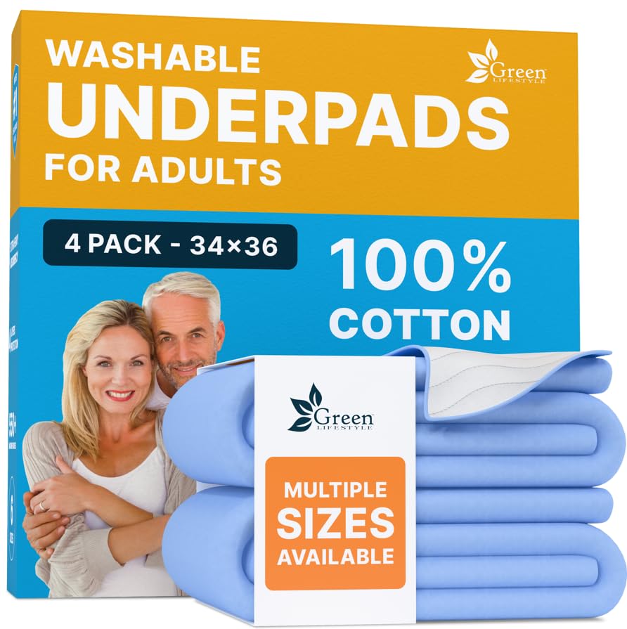 GREEN LIFESTYLE underpads 34x36 pack keeps surfaces clean and comfortable.