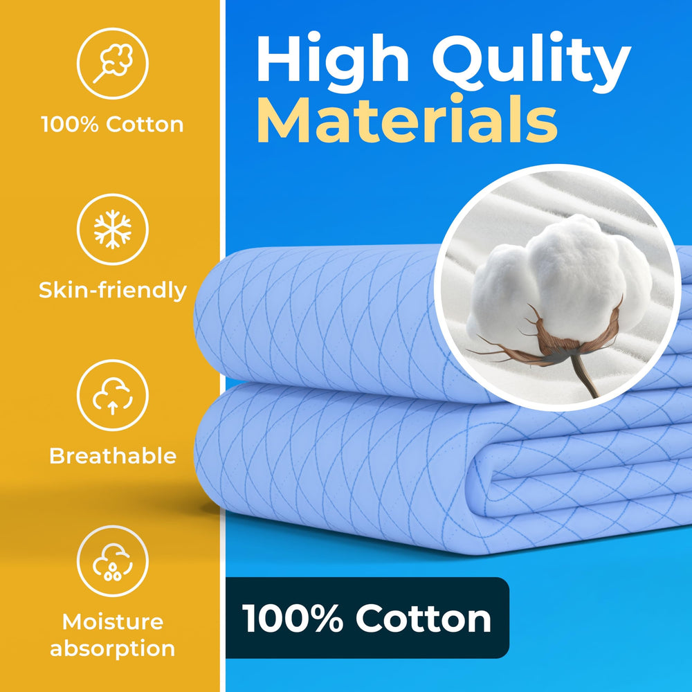 GREEN LIFESTYLE washable bed pad closeup highlights absorbent surface.