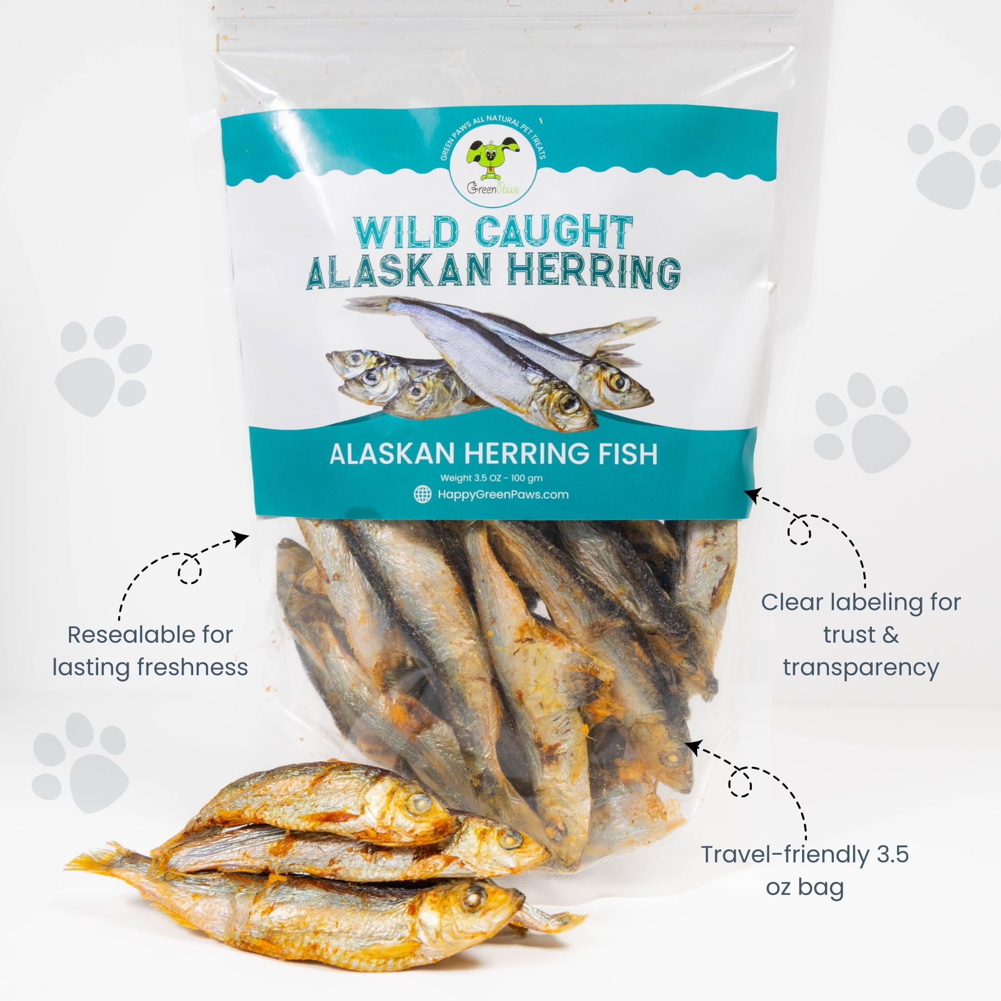 green paws premium protein snack closeup highlights natural ingredients and no fillers