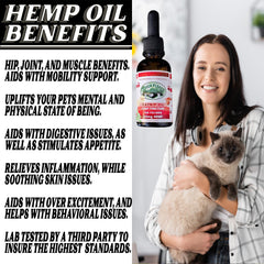 Green Planet Hemp pet oil coat application supports skin health