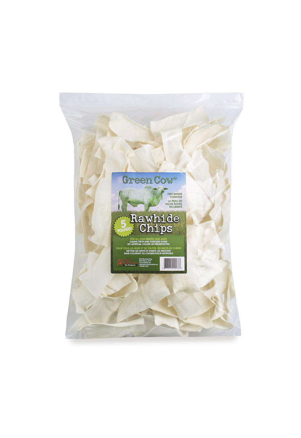 GreenCow Rawhide Chips free-range cattle origin supports premium quality and natural sourcing.