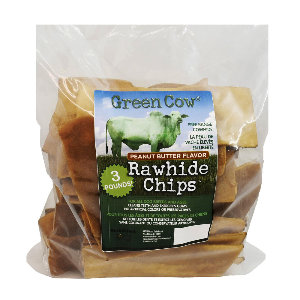 GreenCow Rawhide Chips large dog chew demonstrates suitability for big breeds.