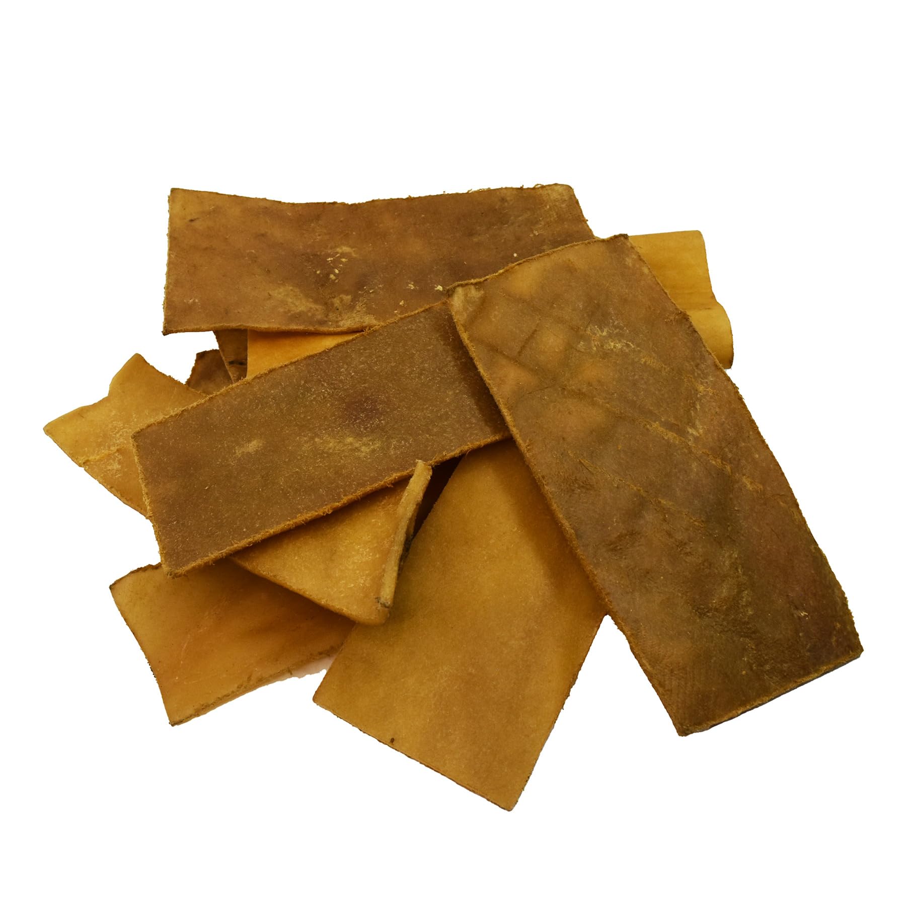 GreenCow Rawhide Chips natural beef flavor closeup emphasizes palatability for dogs.