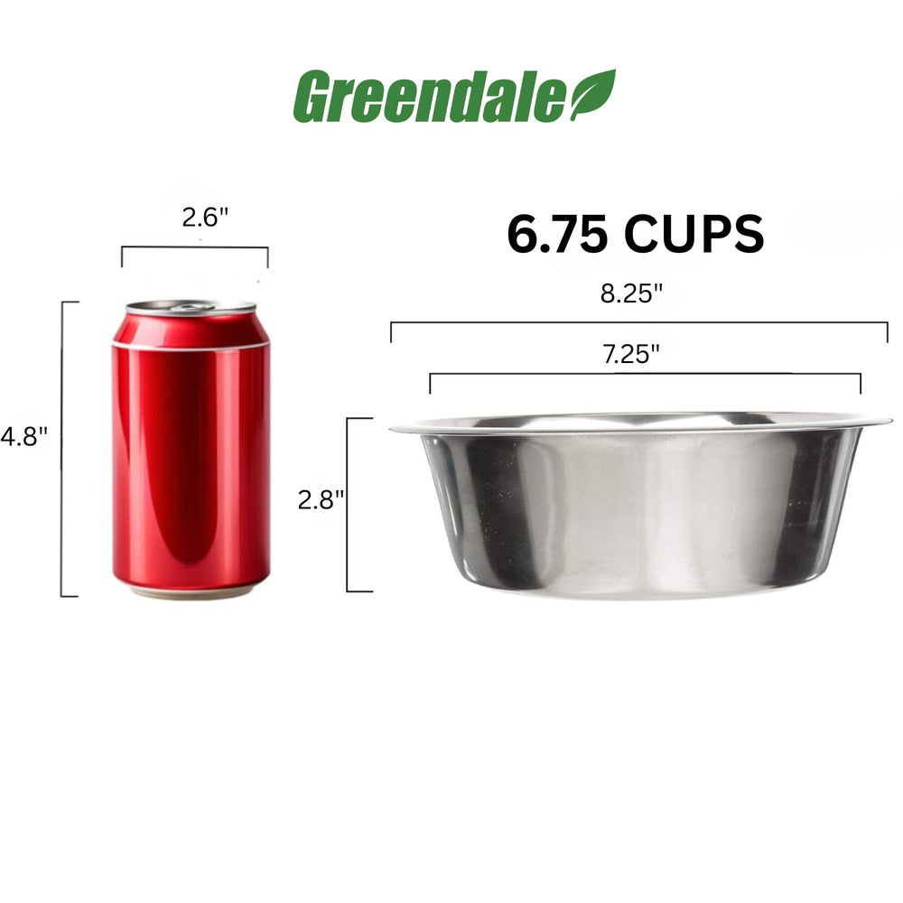 Greendale 4-pack stainless steel dog bowls front view ideal for meals