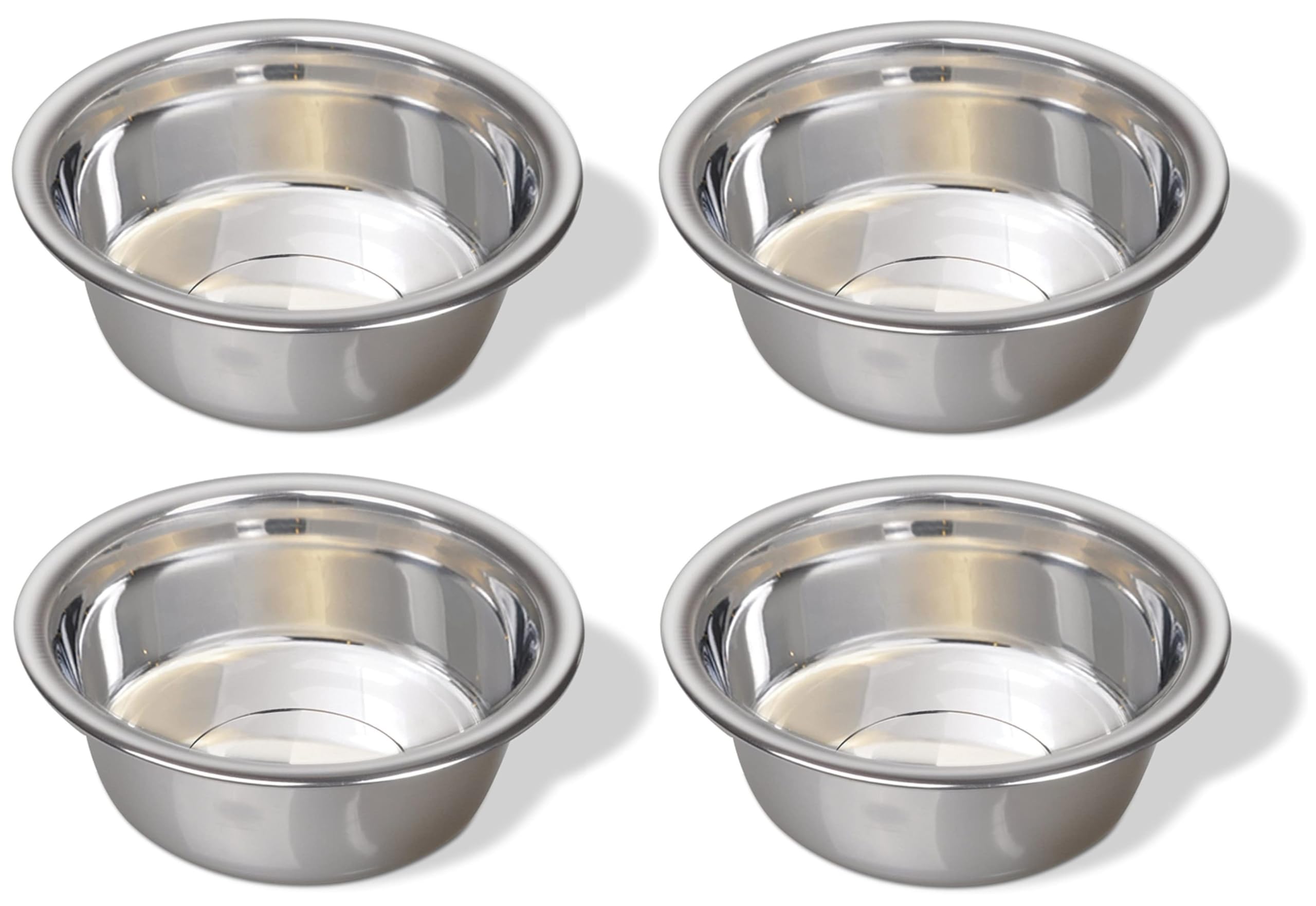 Greendale 4-pack stainless steel dog bowls side view for durable feeding