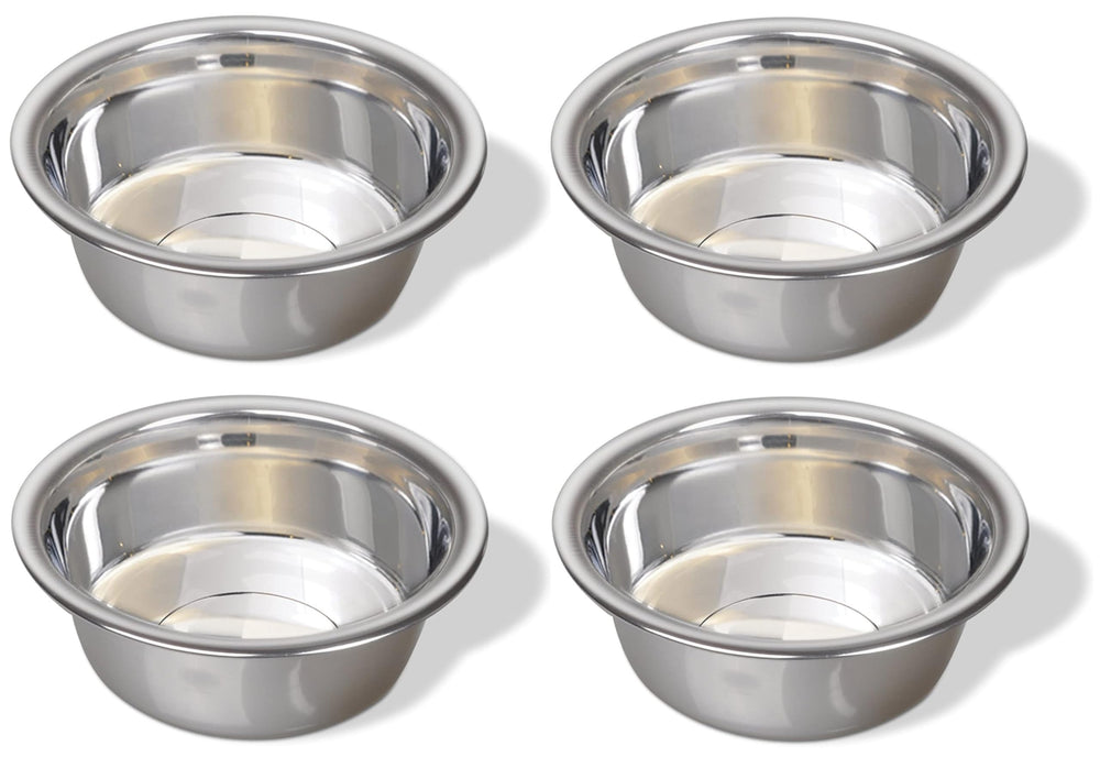 Greendale 4-pack stainless steel dog bowls side view for durable feeding