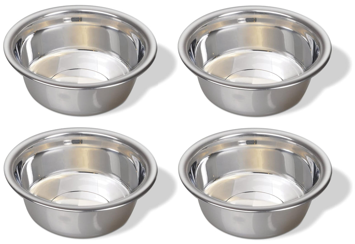 Greendale 4-pack stainless steel dog bowls side view for durable feeding