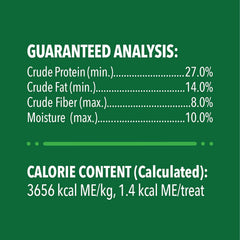 Greenies crunchy cat treats texture detail emphasizes crunch that supports oral health