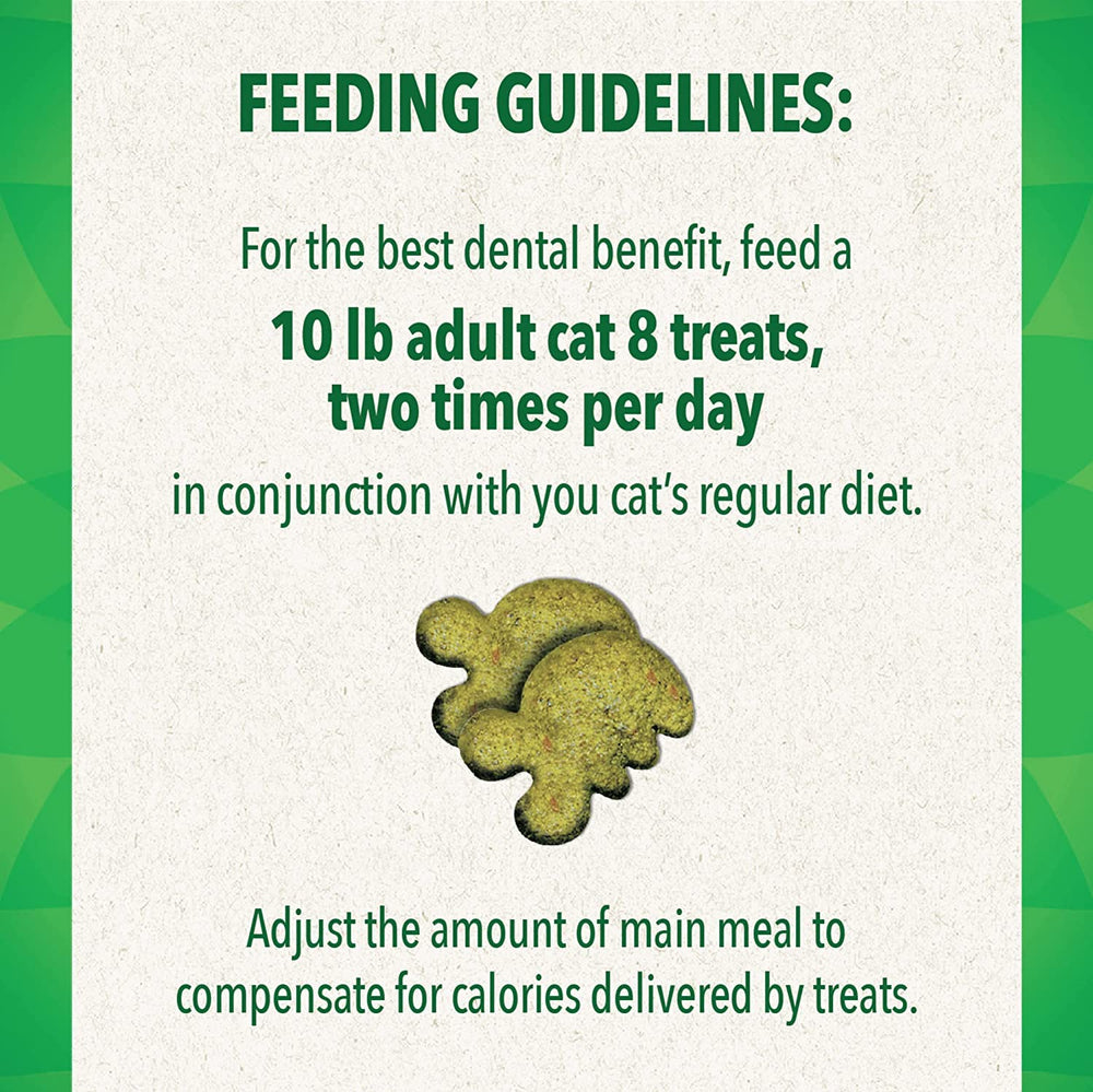 Greenies dental treats snack-time image highlights a convenient, flavor-varied option for cats