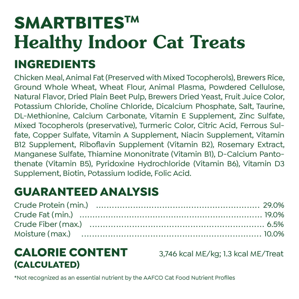 Greenies Feline Smartbites under-two-calorie snacks for weight-conscious cats.