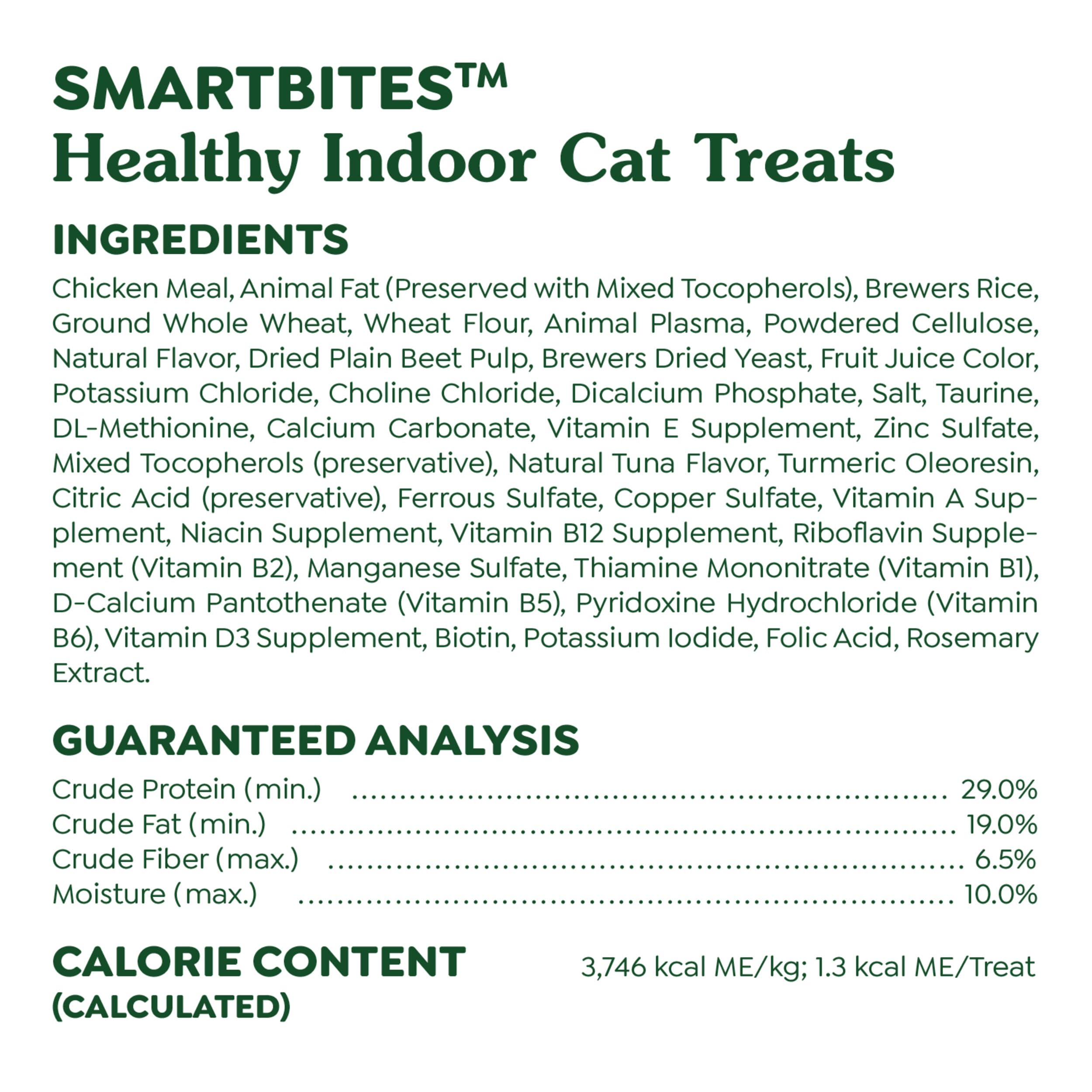 Greenies Feline Smartbites Tuna Flavor tub in pantry conveys easy storage and portion control.