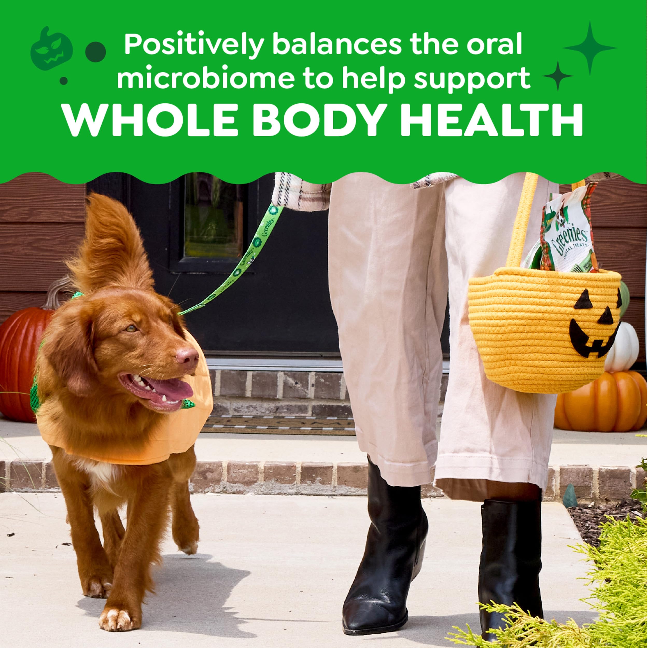 Greenies natural ingredients and nutrients label supporting overall wellness.