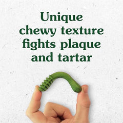 Greenies Original texture close-up highlights chewy consistency for dental care.