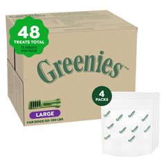 Greenies Original Large Dental Treats pack front supporting dental health with a tasty chew