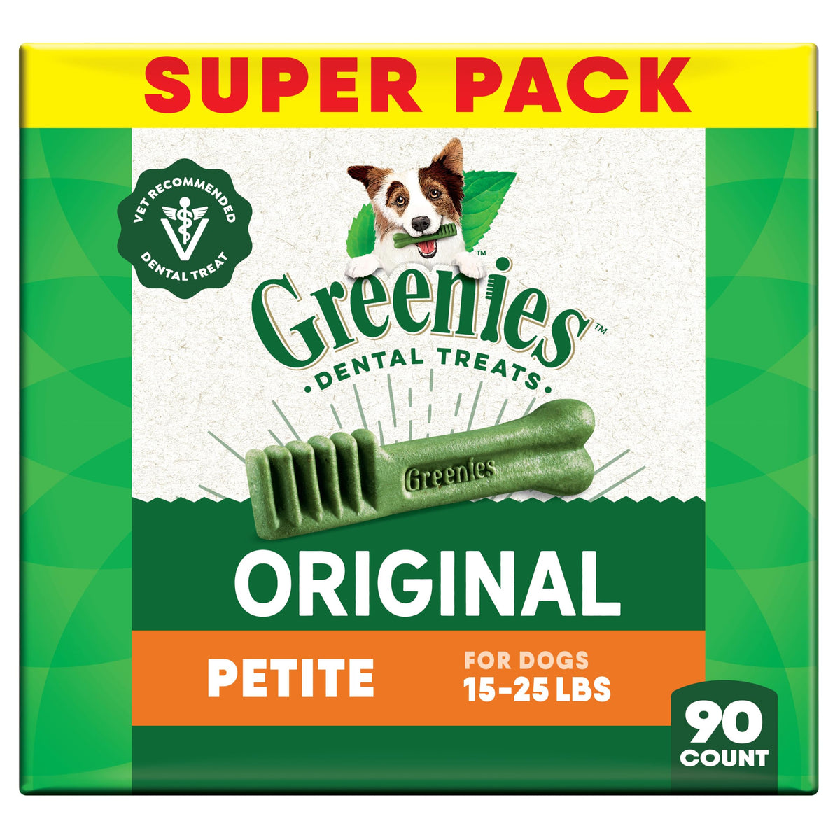 Greenies Original Petite dental dog treats 54oz pack supports oral hygiene