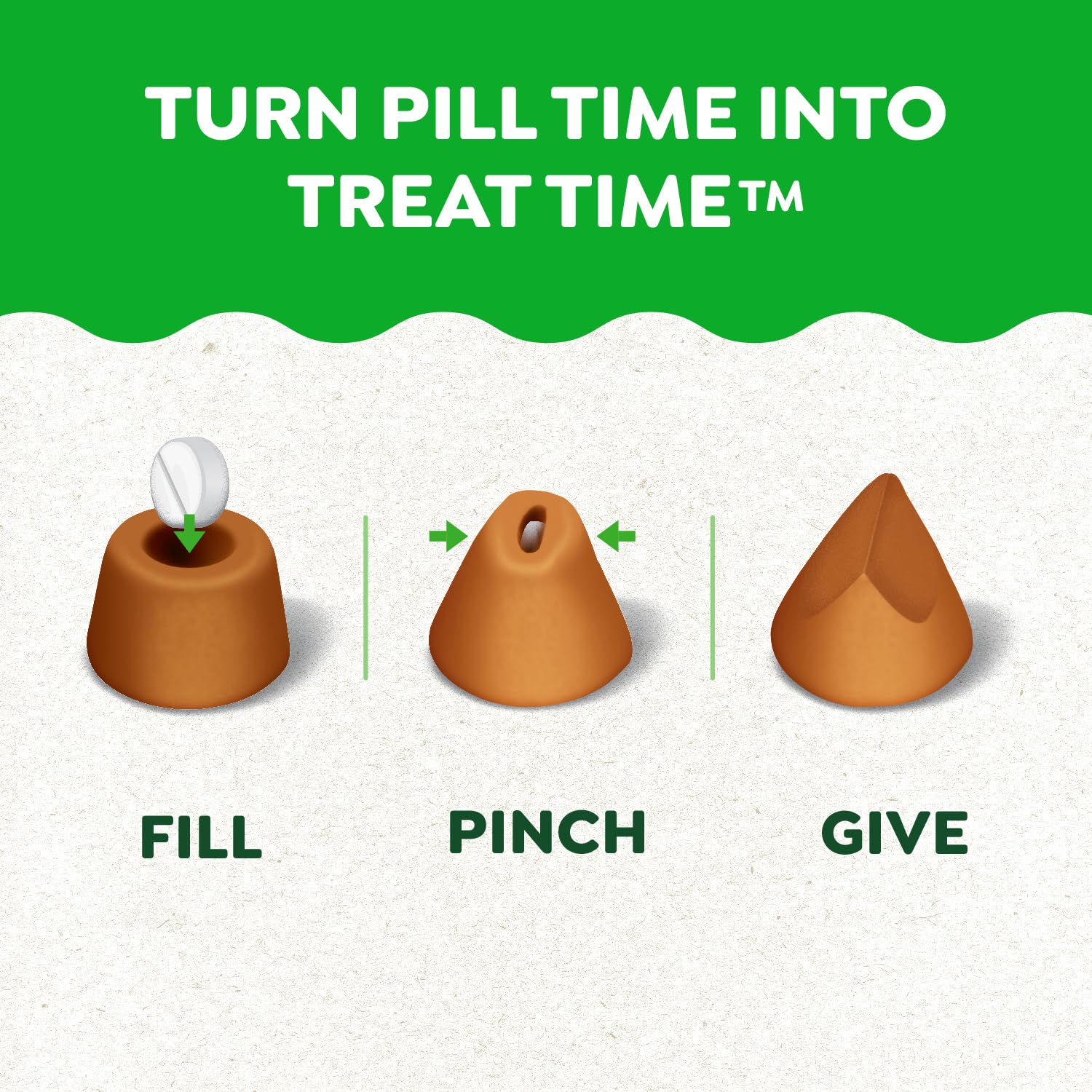 Greenies Pill Pockets chicken-flavor close-up highlights tasty disguise for meds