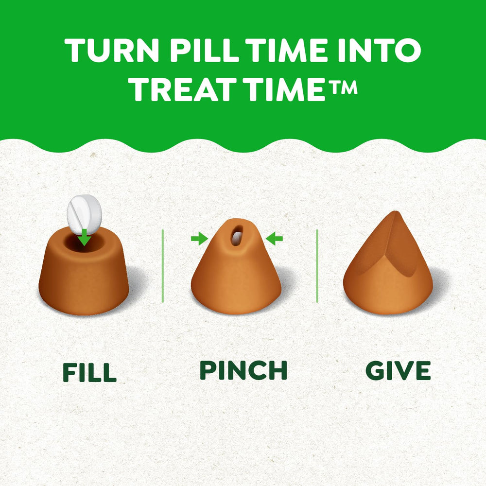 Greenies Pill Pockets chicken-flavor close-up highlights tasty disguise for meds