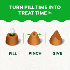 Greenies Pill Pockets chicken flavor package highlights tasty real chicken first ingredient.