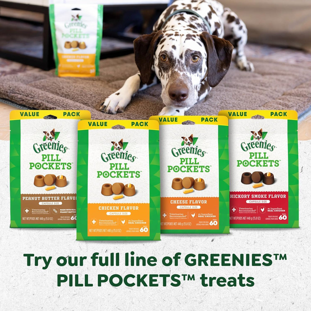 Greenies Pill Pockets dog-use scenario shows mess-free medication routine
