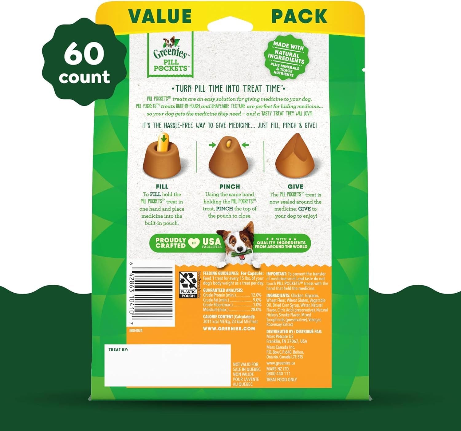Greenies Pill Pockets chicken packets open reveal prep-ready pockets for meds