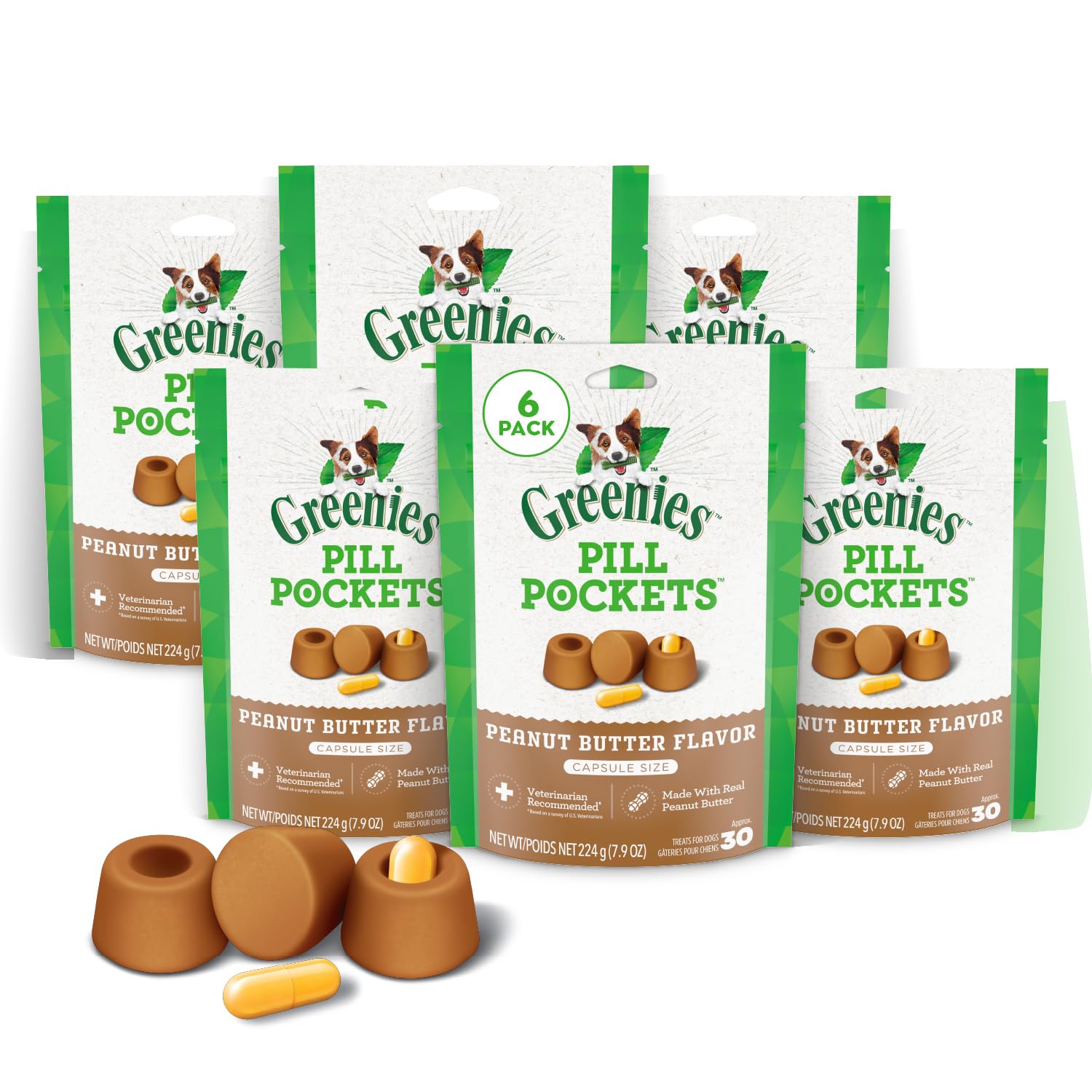 Greenies Pill Pockets peanut butter pouch keeps meds tasty and easy to administer.