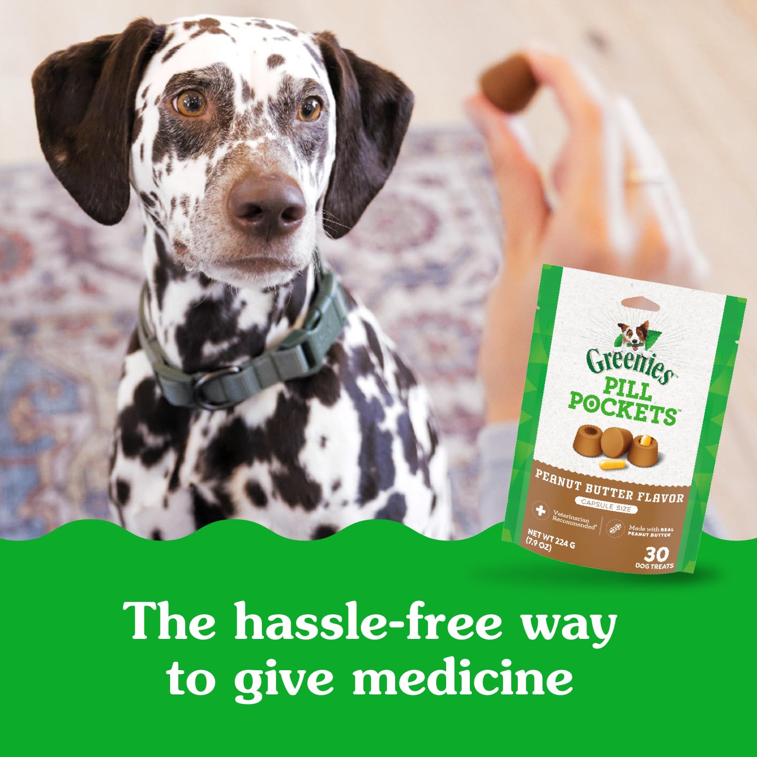 Greenies Pill Pockets pill inside-pocket shows simple capsule hiding for dogs.