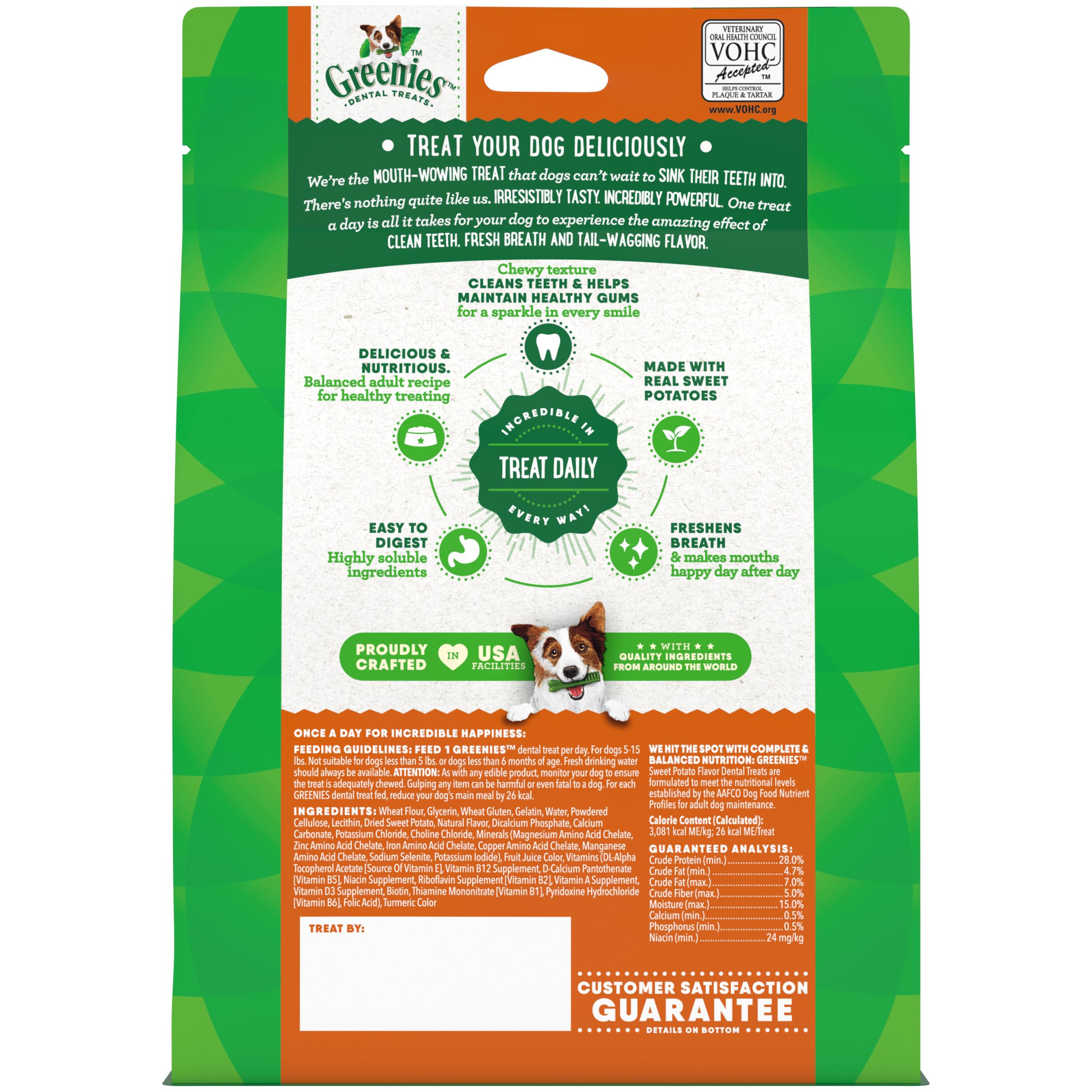 Greenies Teenie 12 oz pouch with 43-count display in store.