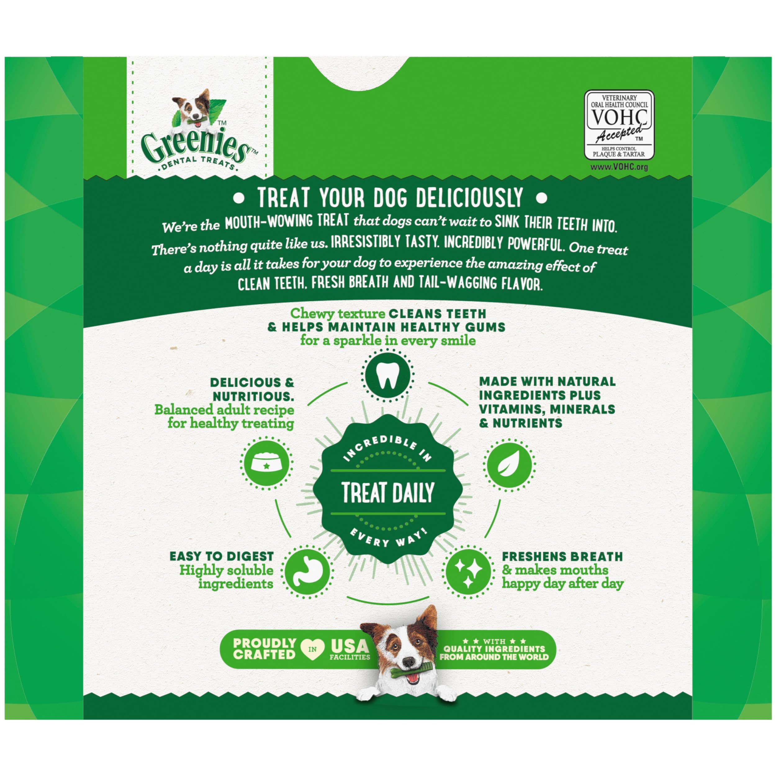 Greenies Teenie Original tiny-dog friendly size designed for tiny breeds.