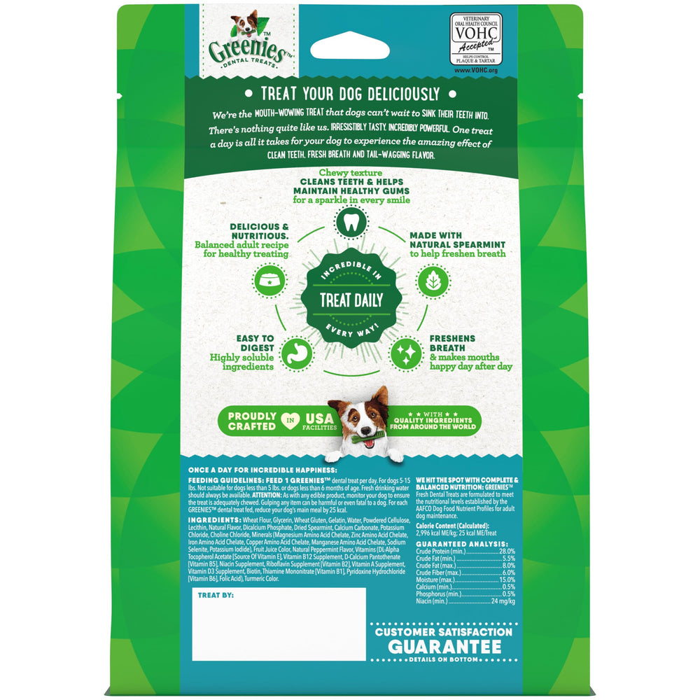 Greenies Teenie serving-size illustration for small dogs