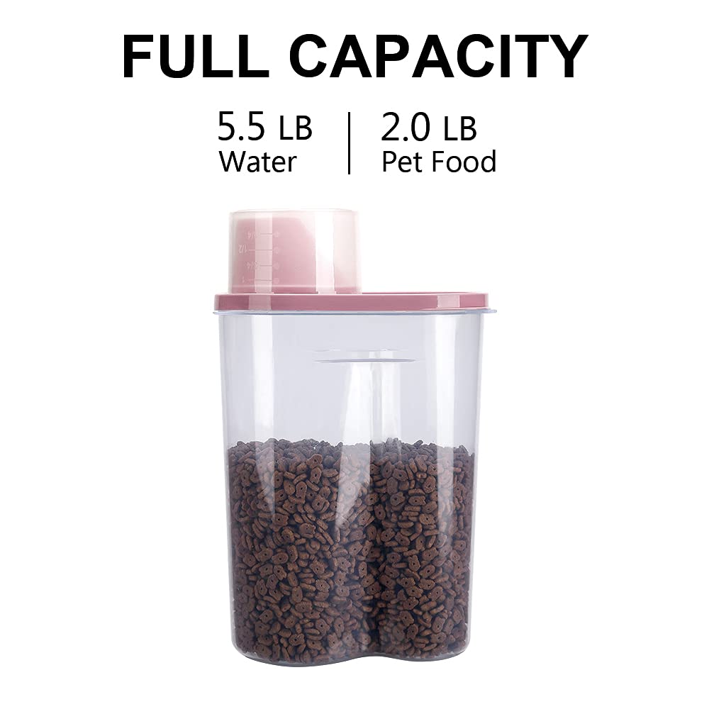 GreenJoy 2-pack pet food storage dish bowl enables easy feeding setup