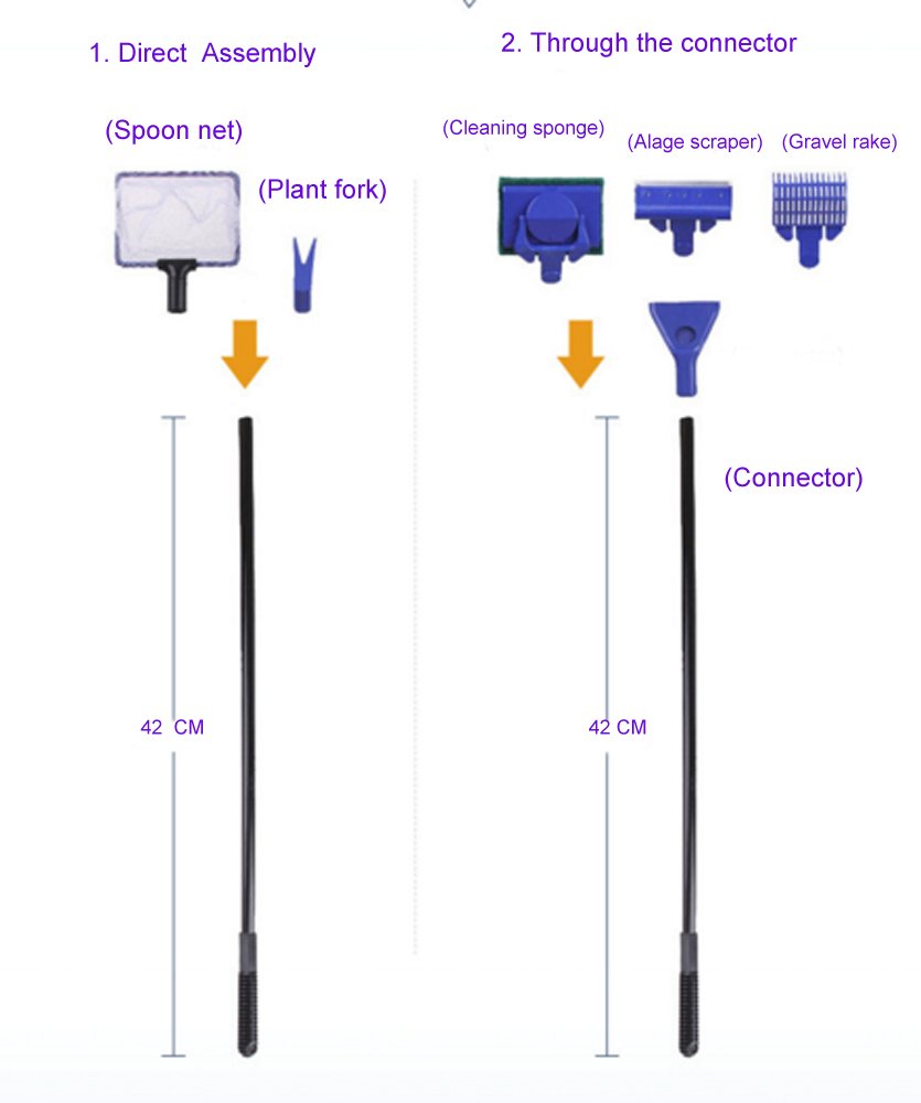 GreenJoy cleaning tools in use demonstrate comprehensive tank maintenance.