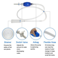 GreenJoy siphon vacuum for water changes reduces manual siphoning effort.