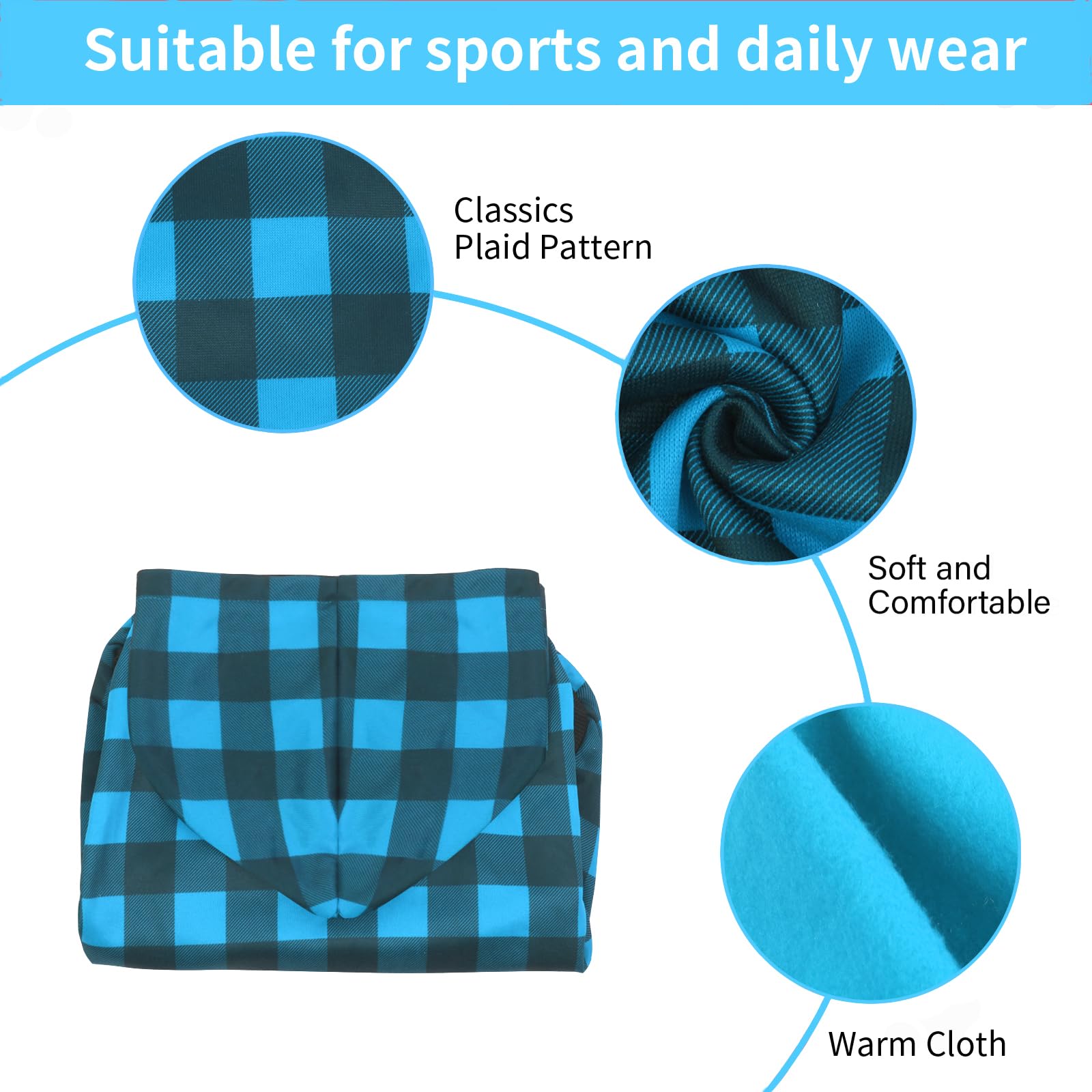 GreenJoy plaid dog sweater blue leash-through hole and back pocket for small items.