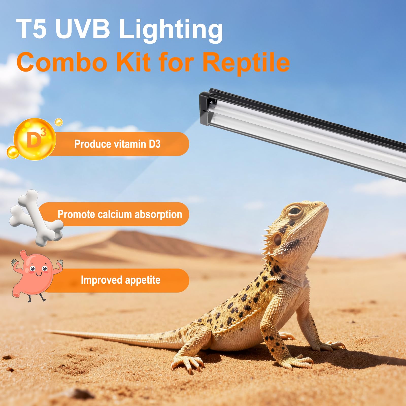 GREENPAW T5 UVB Light UVA-content promotes natural daytime behavior