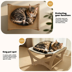GreenPetopia Cat Hammock Bed removable cushion for easy cleaning and comfort.