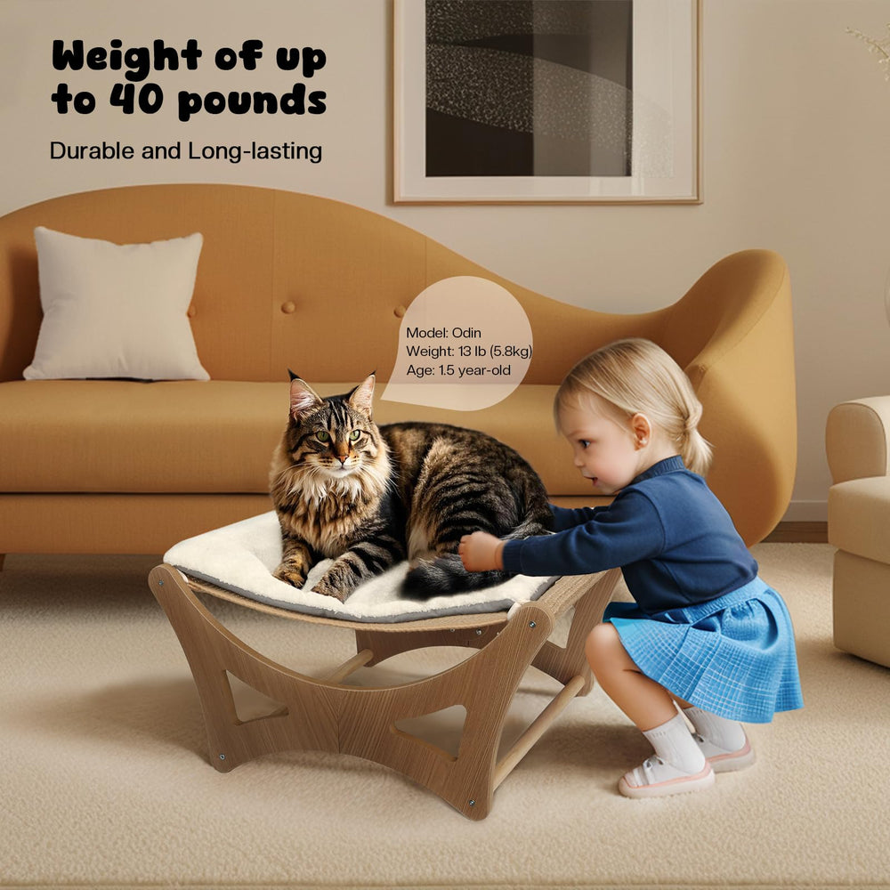 GreenPetopia Cat Hammock Bed natural sisal mat offers durable scratching.