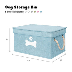 GreenPetopia collapsible dog toy bin folds flat for space-saving organization.