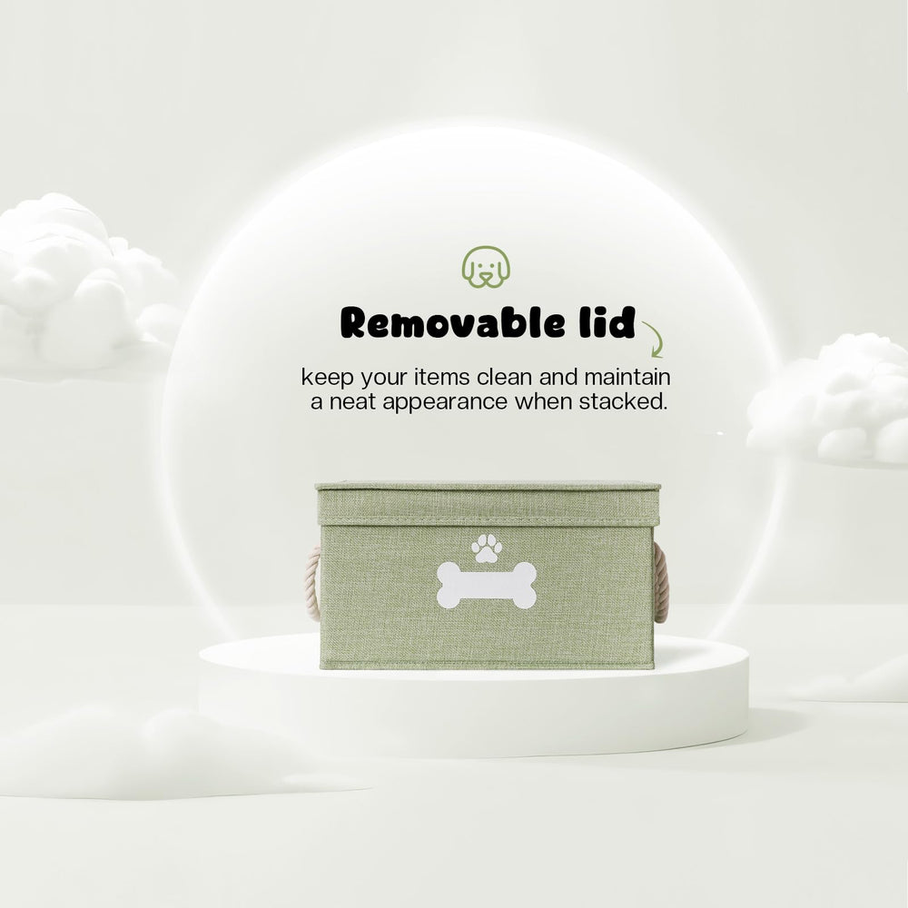 GreenPetopia storage bin with cotton rope handles for easy lifting when full.